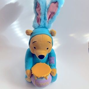 Winnie the Pooh as Rabbit Talking Blue Honey Pot Bunny Plush Applause Disney 16"